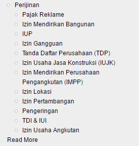 Perizinan di website kabupaten Purbalingga belum terintegrasi secara langsung dengan sistem, melainkan hanya berisikan artikel-artikel informatif bagaimana cara mengurus perizinan yang bersangkutan. Hal ini dapat dikembangkan lebih lanjut menjadi sebuah sistem terpadu supaya lebih mempermudah pengguna yang ingin mengurus perizinan.